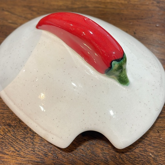 *Vintage Salsa Red Hot Jalapeno Pepper Serving Dish Bowl Lid No Spoon. - Picture 3 of 8